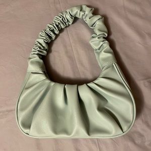 Handbag with ruched handle | color: light blue/green